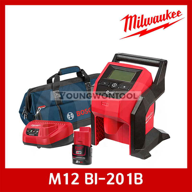 밀워키 M12 BI-201B/0B 에어펌프 보쉬툴백 2A 1개세트