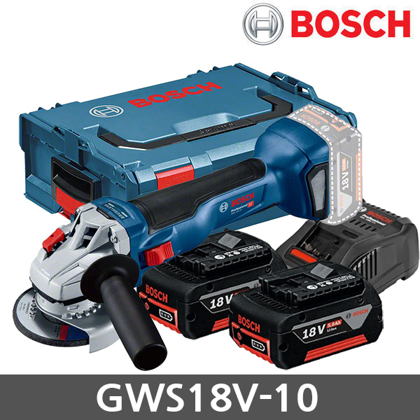 보쉬 GWS18V-10 충전 그라인더 5.0Ah 배터리 2개
