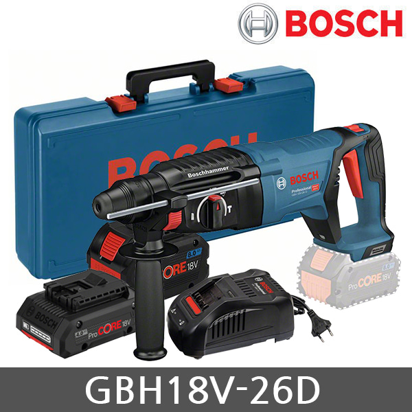 보쉬 GBH18V-26D 18V 충전 로타리햄머 PROCORE 배터리2개세트