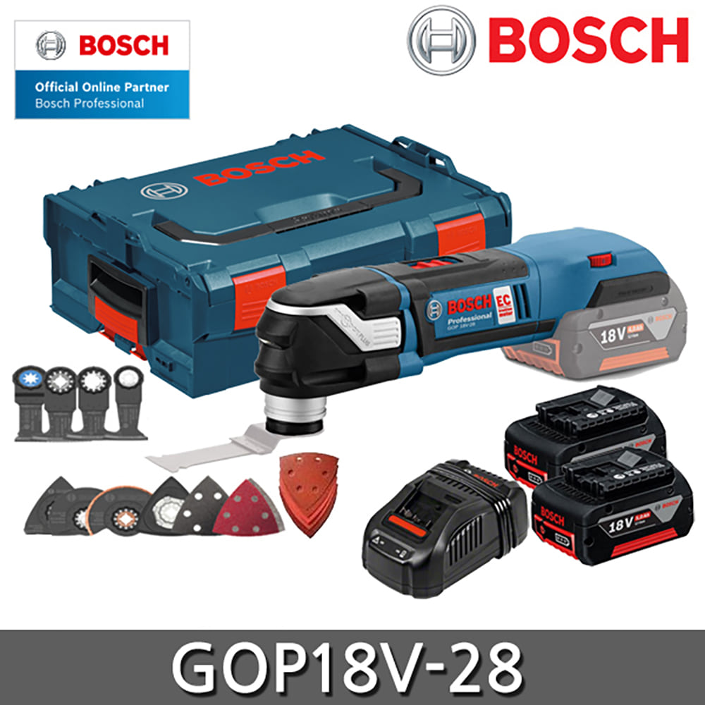 보쉬 GOP18V-28 충전 컷터 만능 커터  GOP18V-EC 후속 5A 배터리2개