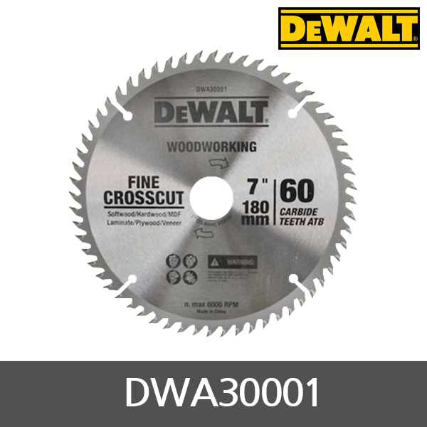 디월트 DWA30001 7인치 목재용 원형톱날60T