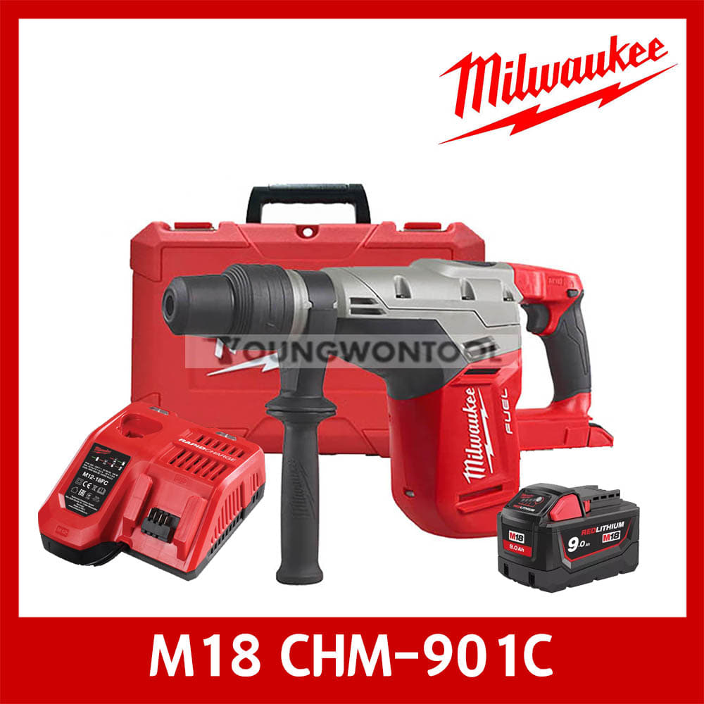 밀워키 M18 CHM-901C/902C/0C 충전로타리 햄머 9A 배터리세트