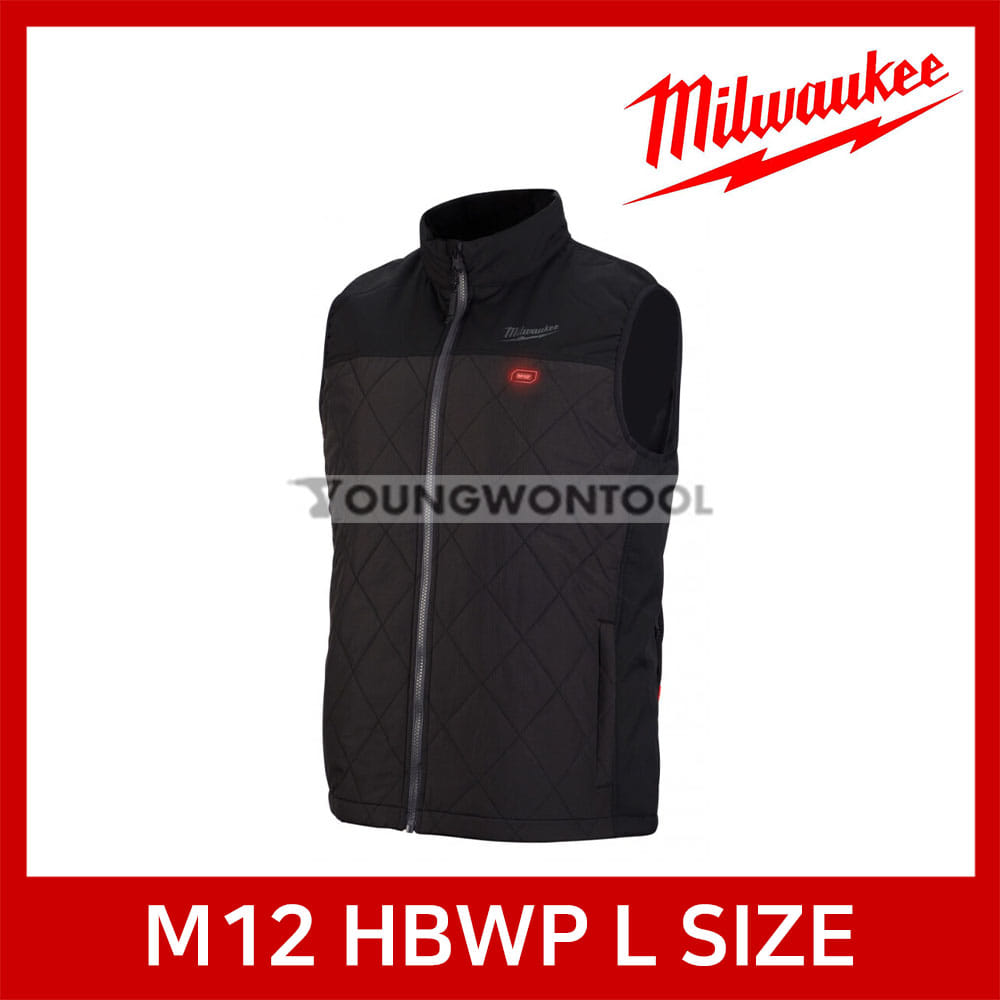 밀워키 M12 HBWP-0 12V 충전 히팅 조끼 L 사이즈 3단 조절