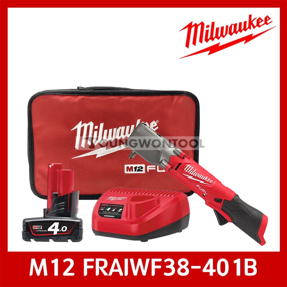 밀워키 M12 FRAIWF38-401B/0B 직각 렌치 4A 1개세트