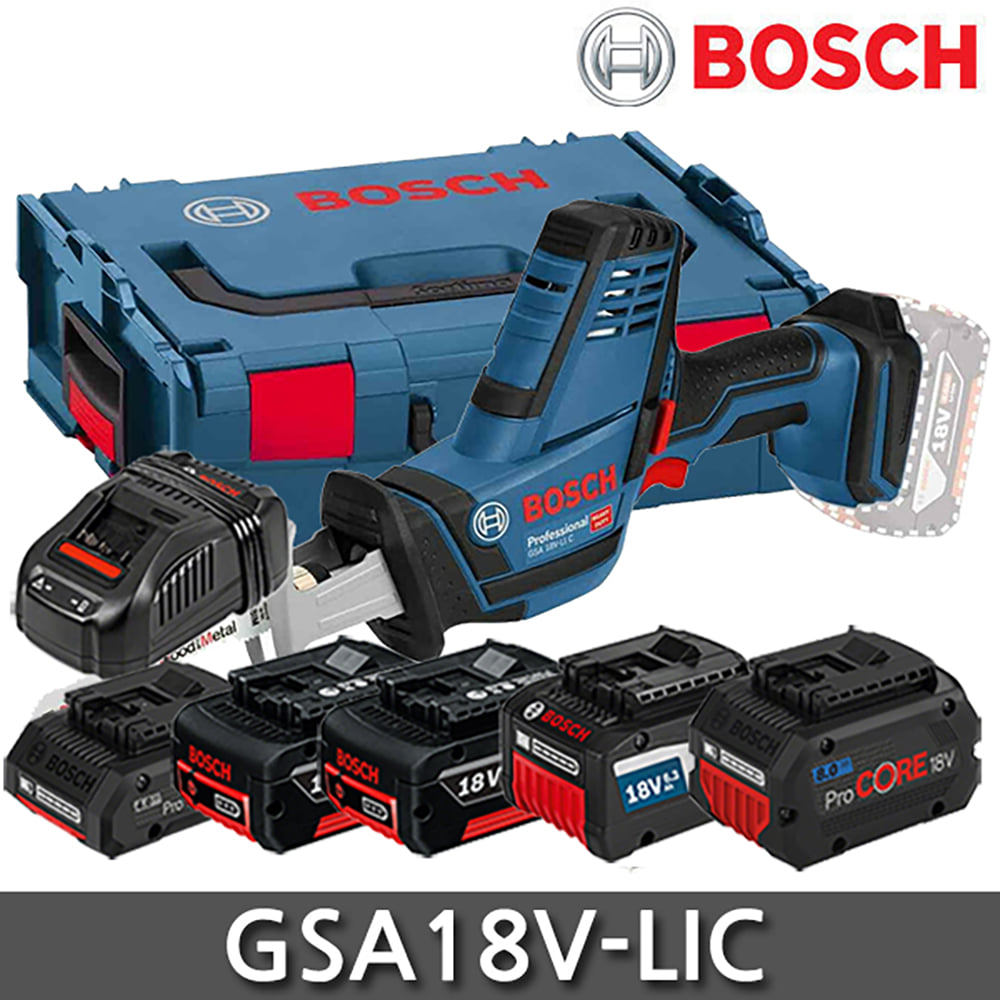 보쉬 GSA18V-LIC 충전 컷쏘 배터리 2개