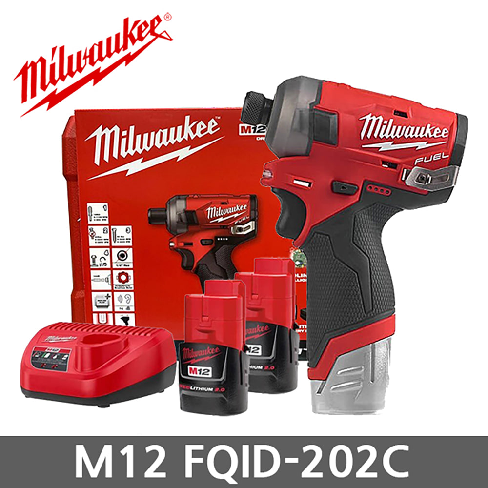 밀워키 M12 FQID-202C/302C/0C 오일 임팩 2A배터리세트