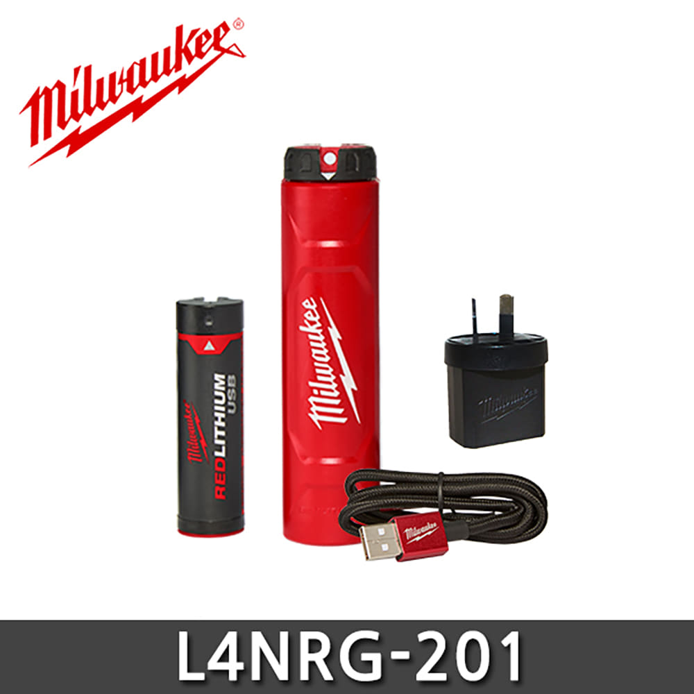 밀워키 L4NRG-201 USB 배터리 충전기 세트 4V 2.1Ah