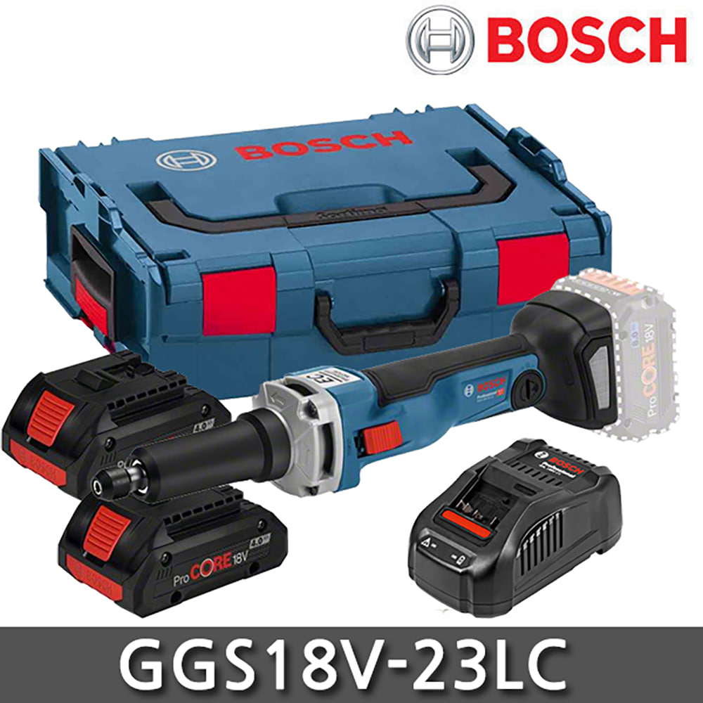 보쉬 GGS18V-23 LC 스트레이트 충전 그라인더 프로코어 4.0Ah 2개