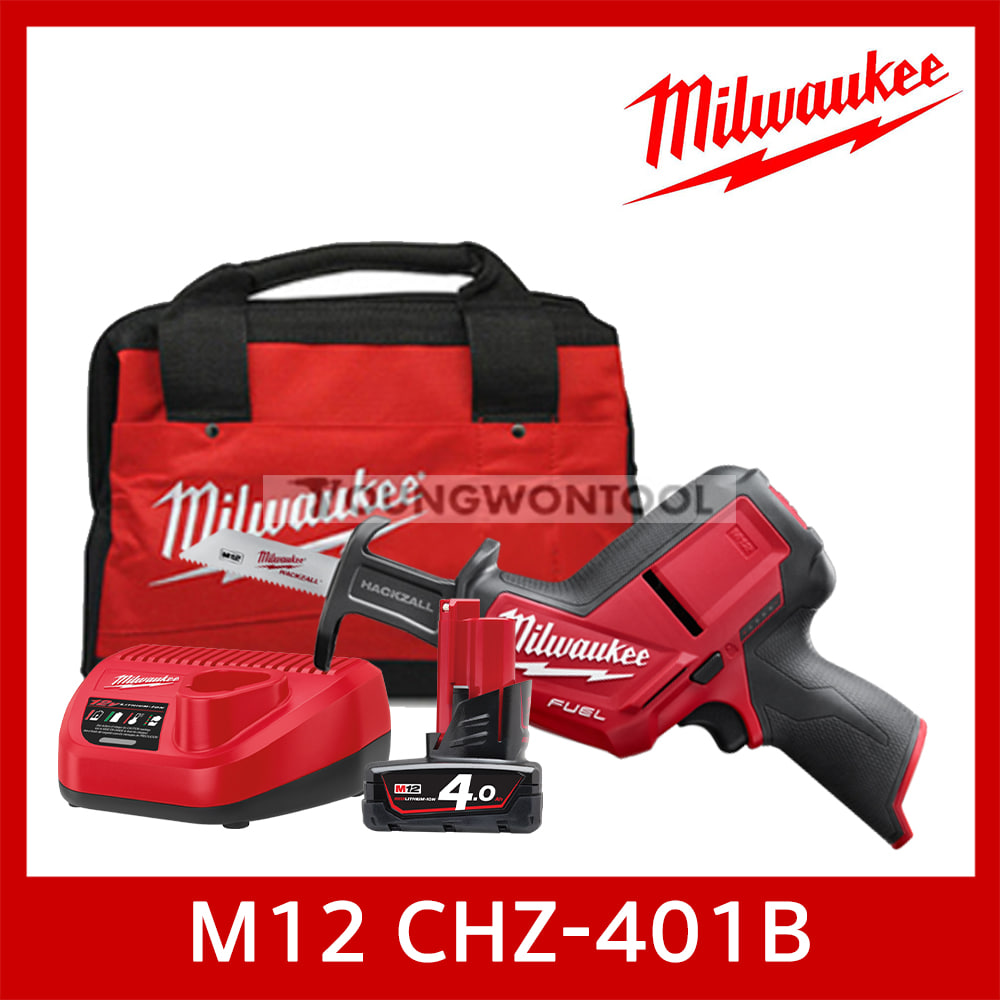 밀워키 M12 CHZ-401B 충전 미니 컷소 4A 1개세트 툴백