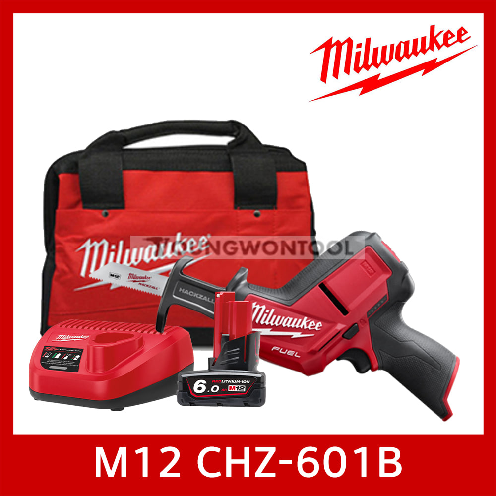 밀워키 M12 CHZ-601B 충전 미니 컷소 6A 1개세트 툴백