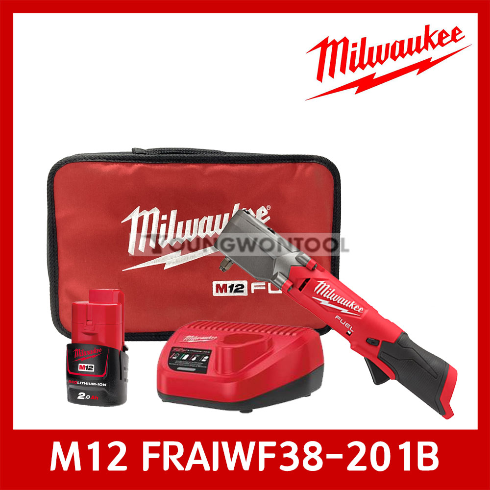밀워키 M12 FRAIWF38-201B 임팩렌치 2.0Ah 1개세트